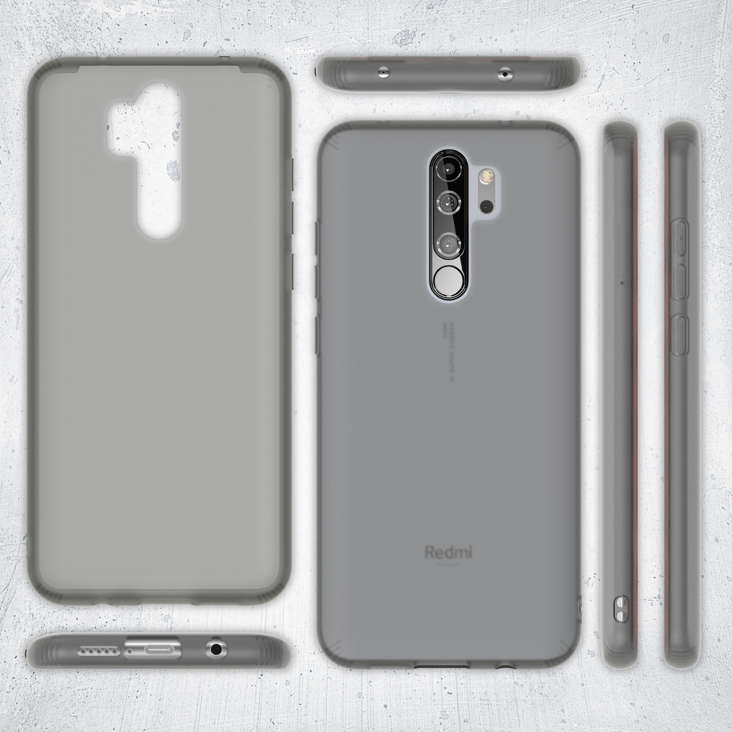 Pro, Hülle, Note Silikon Semi-Transparente Backcover, Redmi 8 NALIA Schwarz Xiaomi,