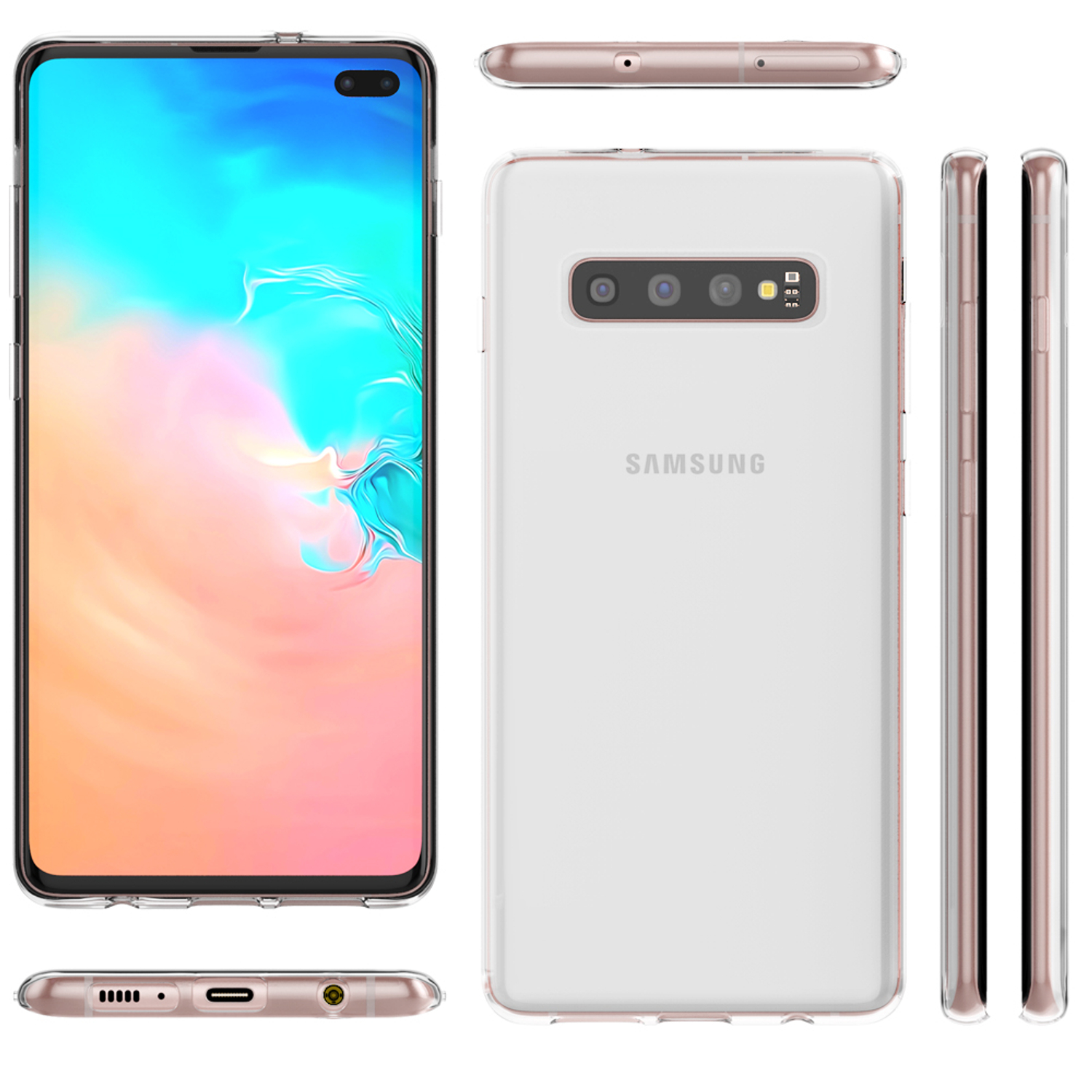 Samsung, Hülle, Motiv Galaxy S10 Mehrfarbig Silikon Plus, NALIA Backcover,