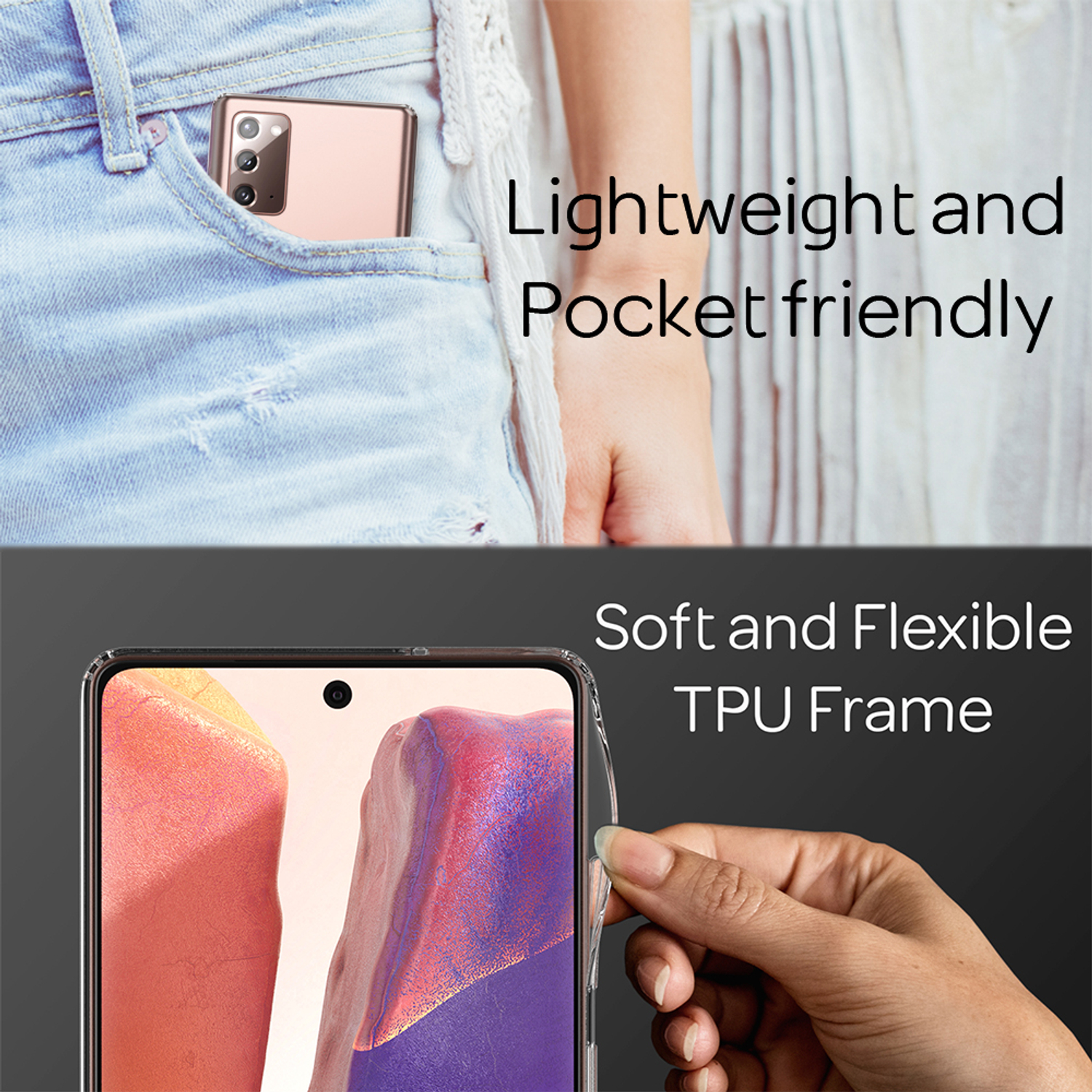Galaxy Hülle, Transparente Transparent Backcover, Klare Note NALIA 20, Samsung, Hybrid