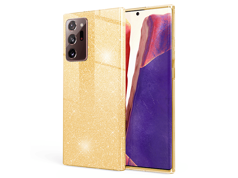 NALIA Glitzer Hülle, Gold Backcover, Galaxy Note 20 Ultra, Samsung