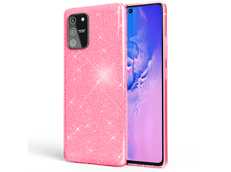 NALIA Glitzer Hülle, Lite, Galaxy Backcover, Pink Samsung, S10