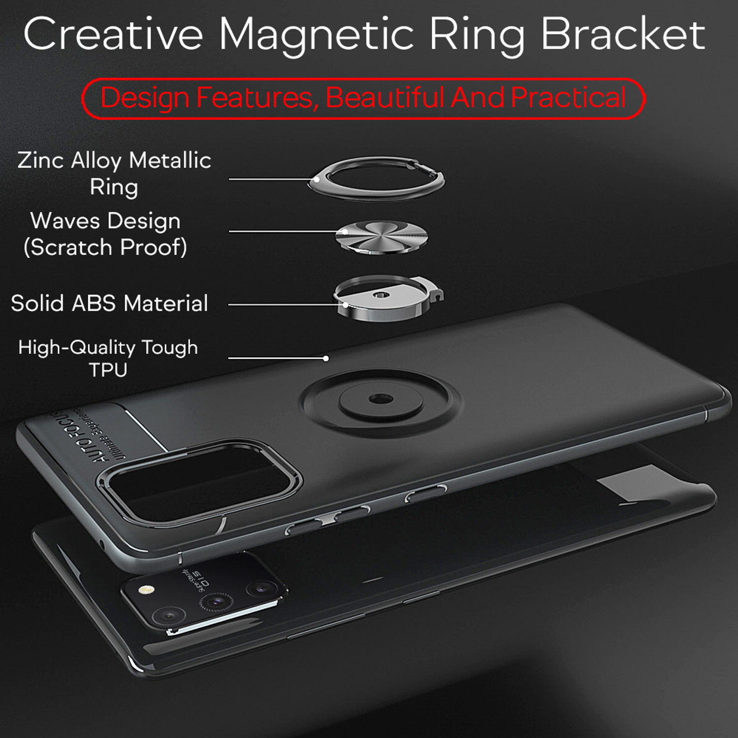 Ring Samsung, Nicht Silikon NALIA Backcover, Galaxy Matte verfügbar Lite, S10 Hülle,