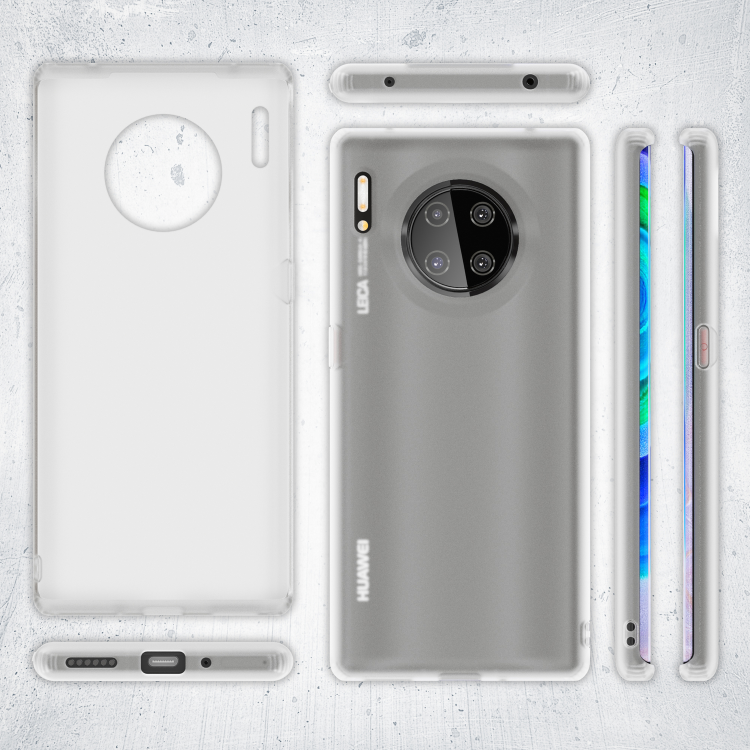 Huawei, Weiß NALIA Silikon Semi-Transparente Backcover, Pro, 30 Hülle, Mate