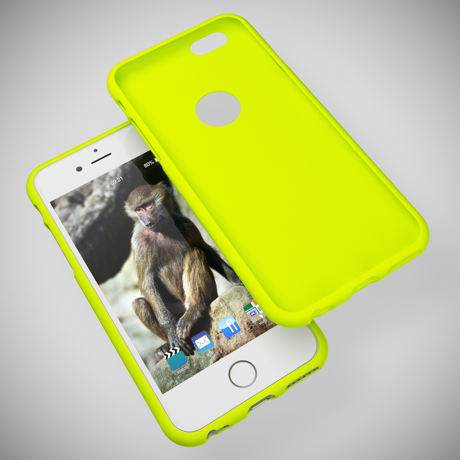 Backcover, iPhone 6 Hülle, iPhone Apple, 6s, Silikon NALIA Neon Gelb
