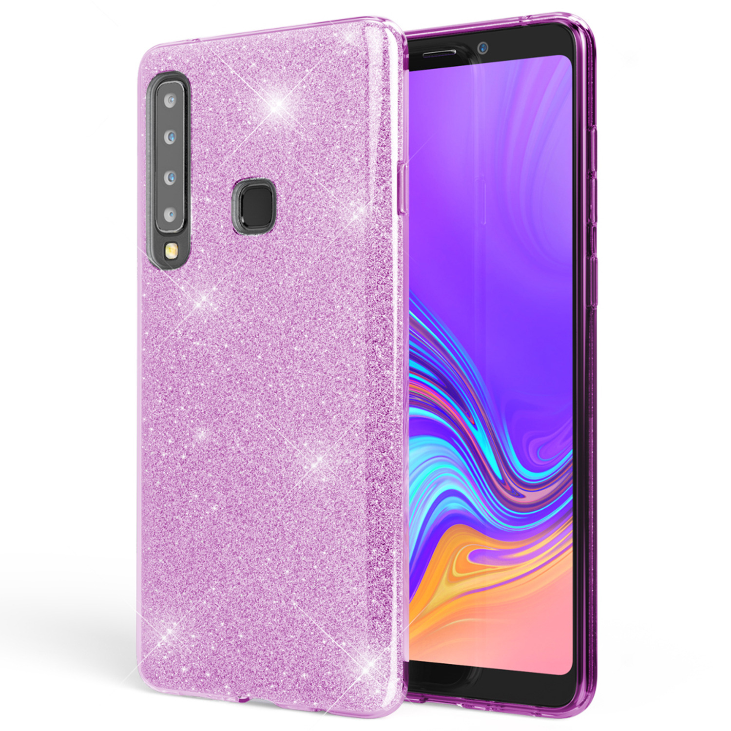 NALIA Glitzer Hülle, Galaxy Samsung, A9 Lila Backcover, (2018)