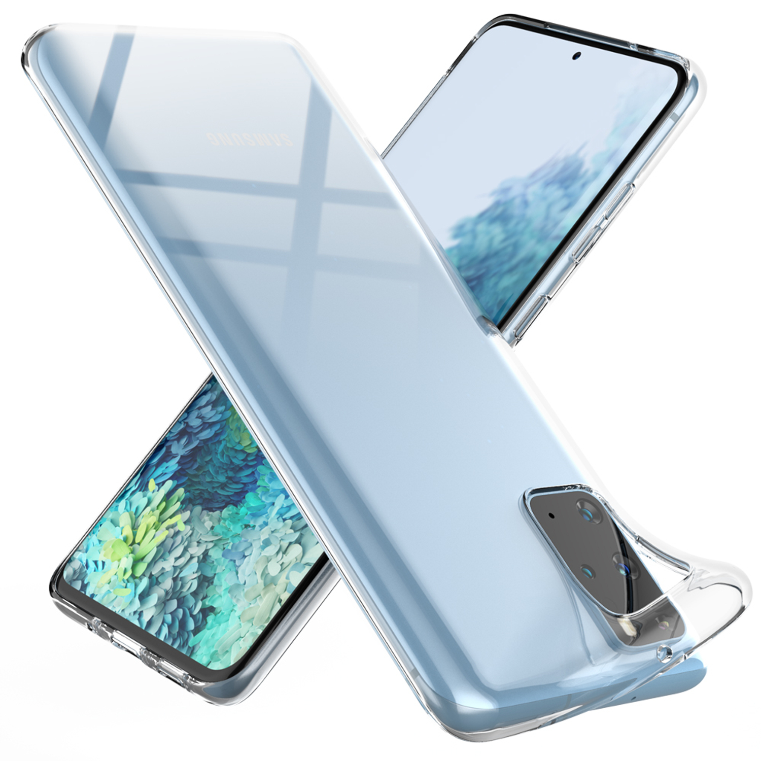 NALIA Klar Transparente Silikon Hülle, Transparent Galaxy Backcover, S20 Samsung, Plus