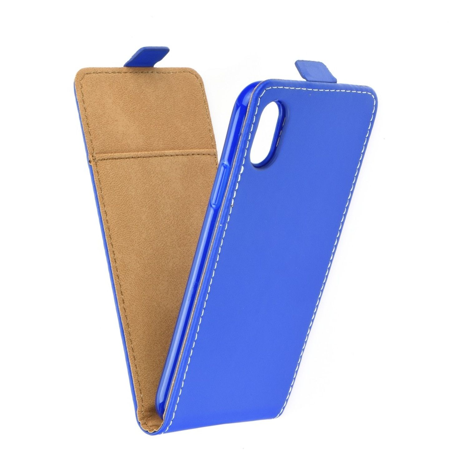 Apple, Blau X / Cover, DESIGN KÖNIG Schutzhülle, iPhone Flip XS,