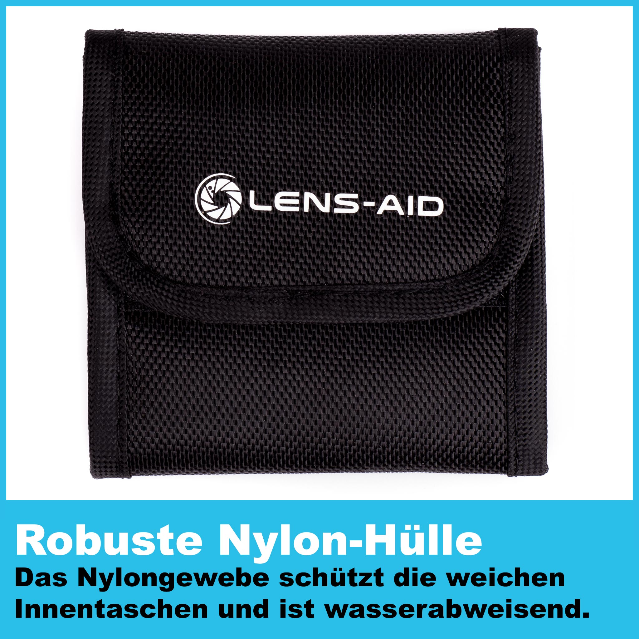 LENS-AID Filtertasche mit Filtertasche, Fächern, 3 Blau/Schwarz