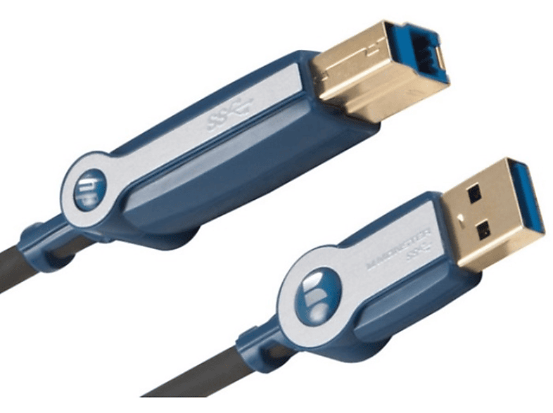 MONSTER CABLE HP USB-Kabel 3.0 High-Speed 2,1m Displayport-Kabel, Schwarz