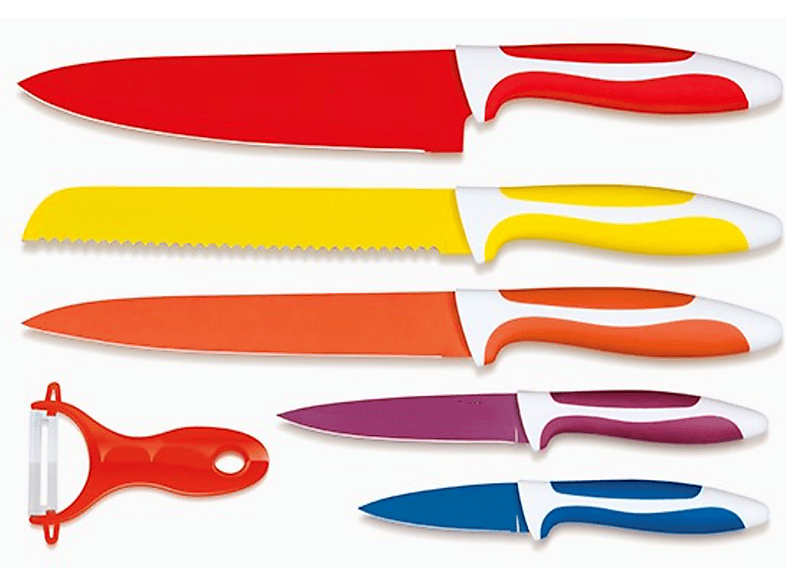 INNOVAGOODS 6-Teiliges Keramikmesserset mit Sparschäler Messerset