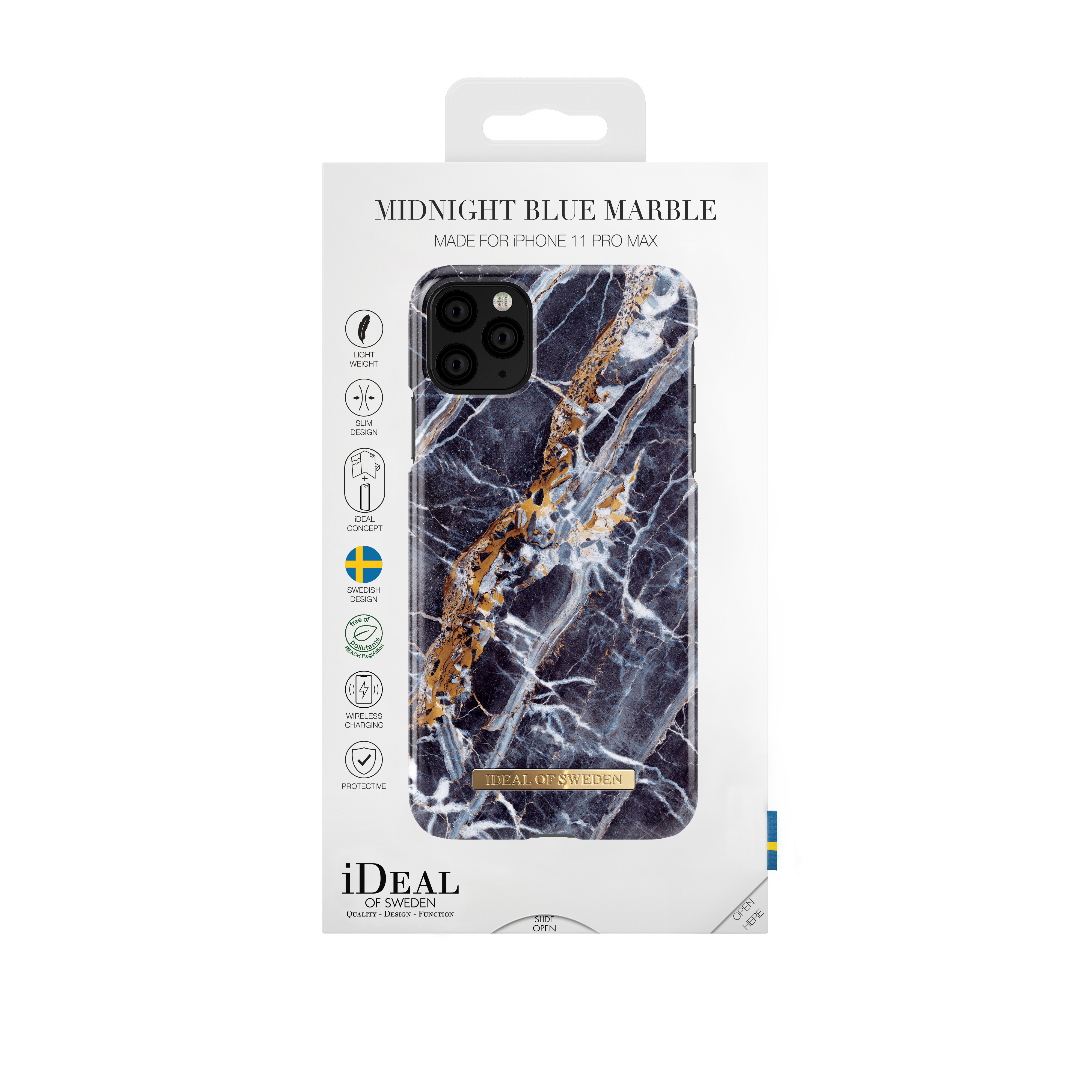 IDEAL OF SWEDEN Pro IDFCS17-I1965-66, Max, XS 11 Backcover, Blue Max, iPhone Apple, Marble iPhone Midnight