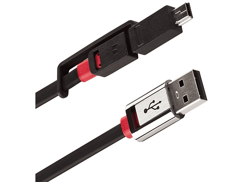 MONSTER CABLE Micro USB + Mini USB Kabel 1m Micro USB Kabel + Adapter, Schwarz
