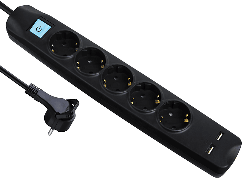 ARLI 3m 5-fach mit 2 USB Steckdosenleiste | Steckdosenleisten & Stecker
