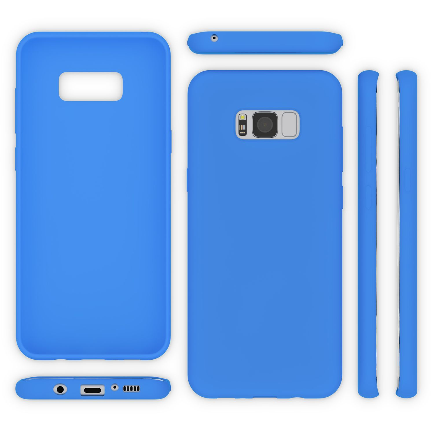 NALIA S8 Samsung, Neon Backcover, Silikon Galaxy Plus, Blau Hülle,