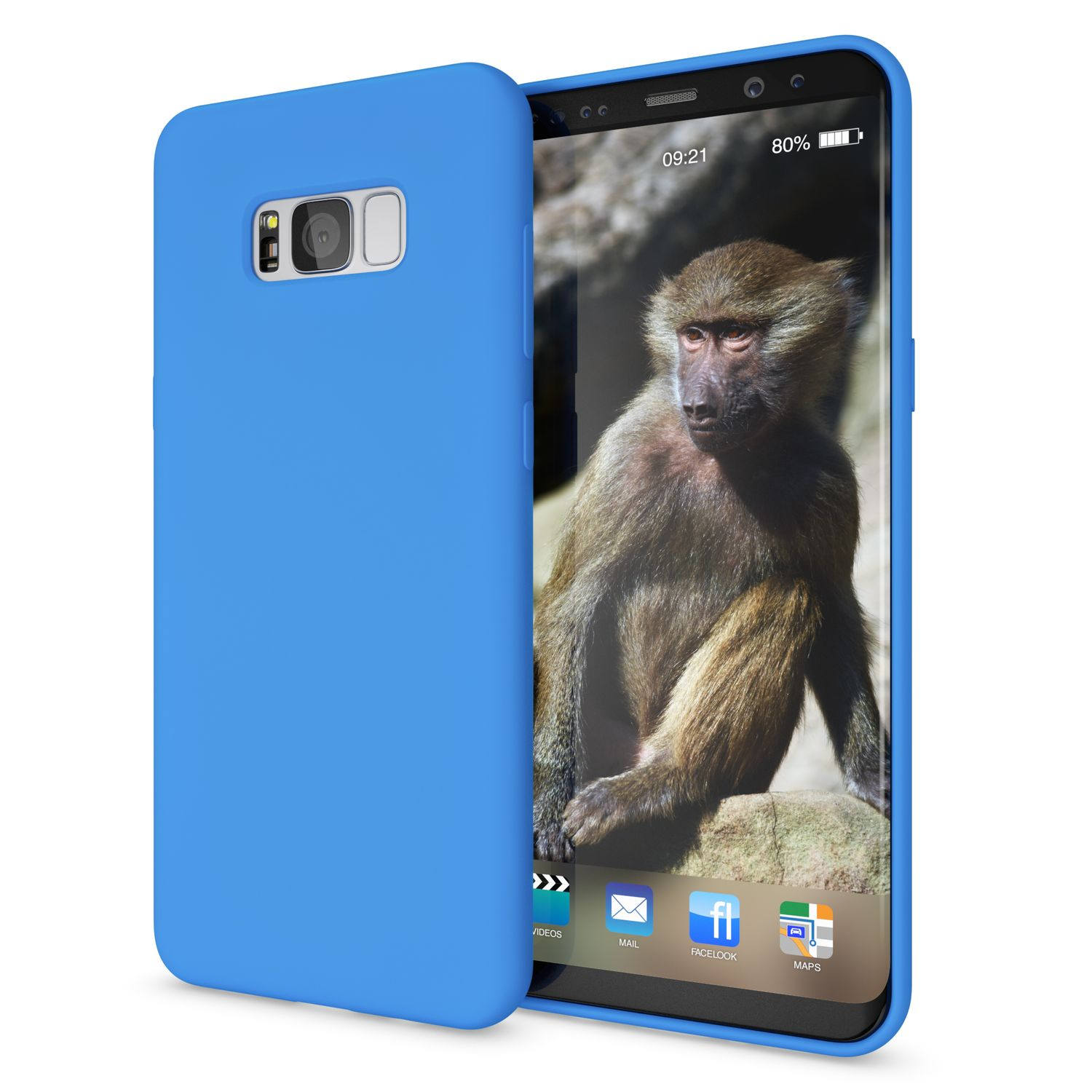 Galaxy Samsung, Silikon Backcover, Plus, NALIA S8 Neon Hülle, Blau