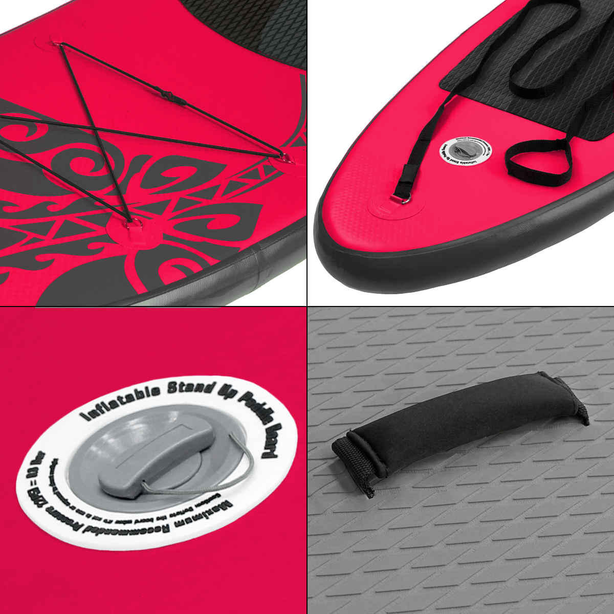 ECD-GERMANY Aufblasbares Stand Up Paddle Board Up Red Stand Paddle