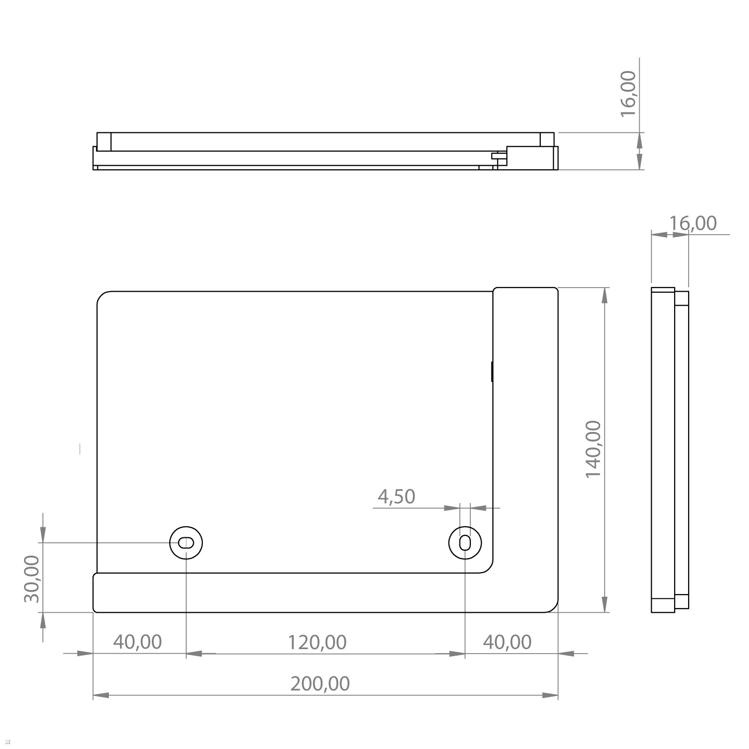TABLINES TWP für Samsung S7+ Wandhalterung, weiß mit Ladefunktion Tablethalter Tablet Tab 12.4