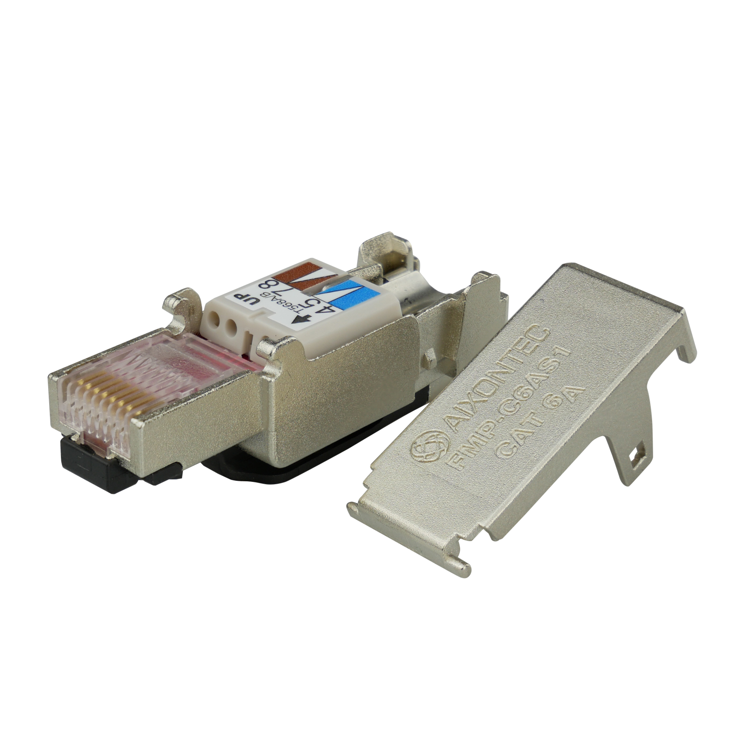 AIXONTEC 2 x geschirmt Silber Netzwerkstecker Cat Verlegekabel, RJ45 Stecker, 7 für
