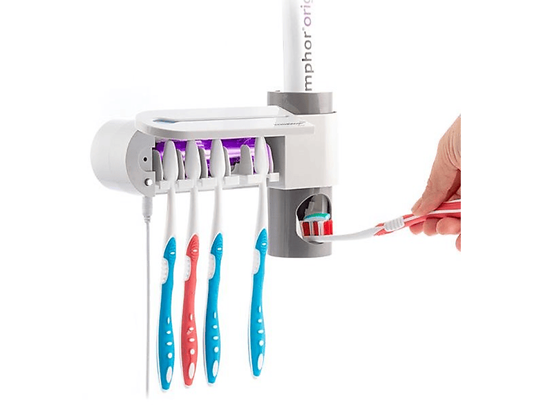 Esterilizador UV de Cepillos Dentales con Soporte y Dispensador de  Dentífrico Smiluv InnovaGoods - Gardeneas
