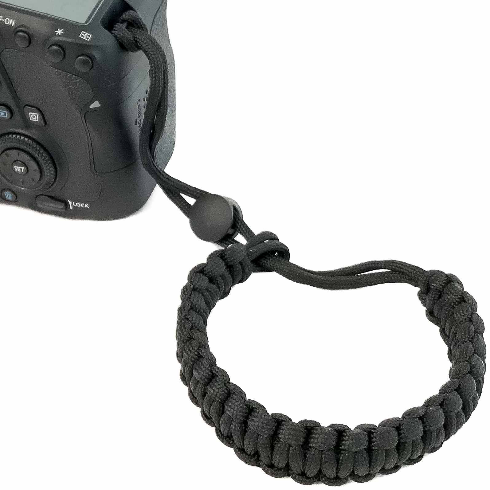 Handschlaufe LENS-AID Paracord Kamera Handgelenk, fürs Kamera Handschlaufe, Schwarz aus