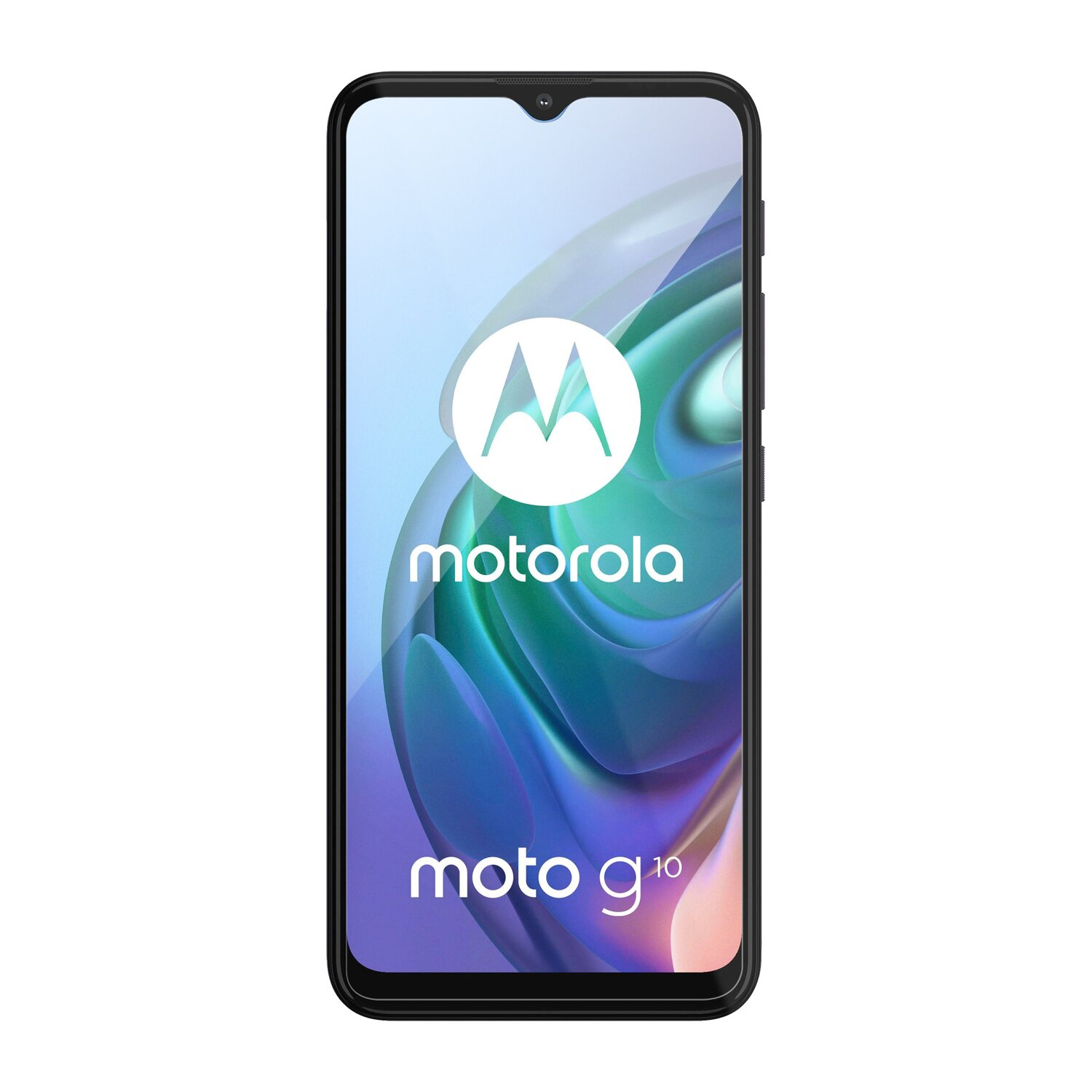 Ein Motorola-Telefon mit großem Bildschirm. Das Telefon hat einen schwarzen Rahmen und das Motorola-Logo ist sichtbar.