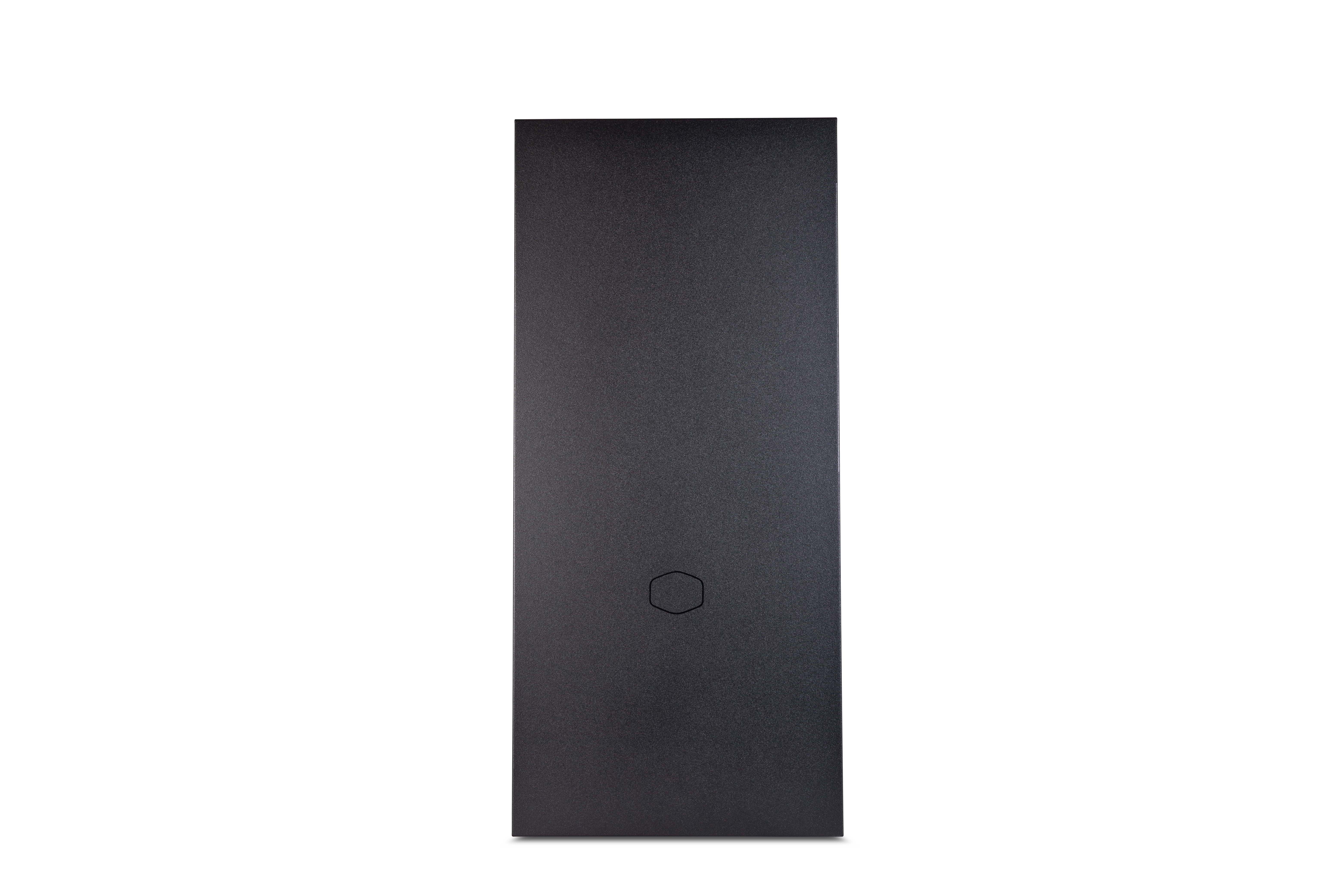 Pannello nero. Un piccolo logo è in basso al centro. La superficie è strutturata.