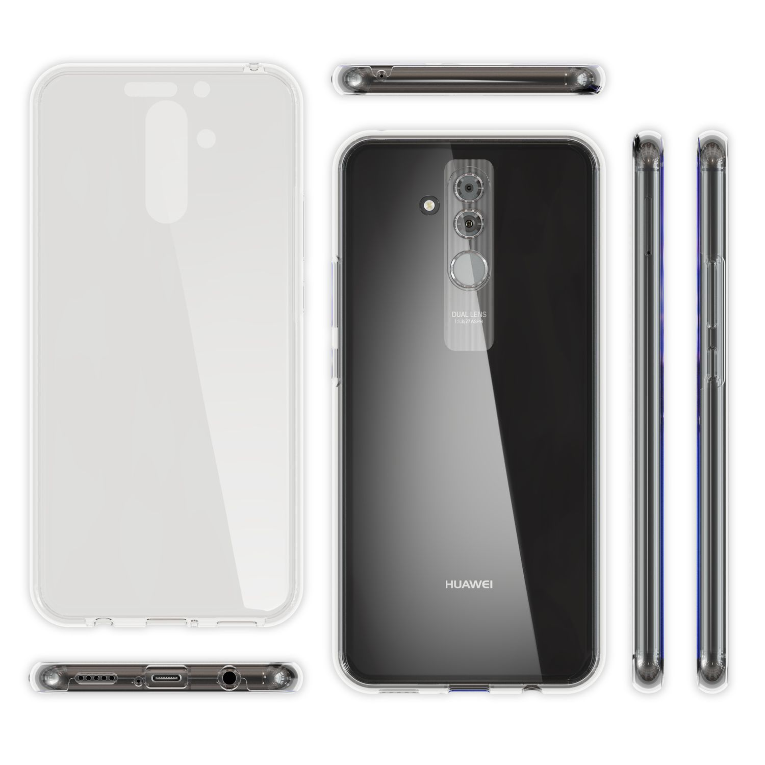 Huawei, Backcover, Lite, Mate Hülle, 20 Klare Grad Silikon Transparent NALIA 360