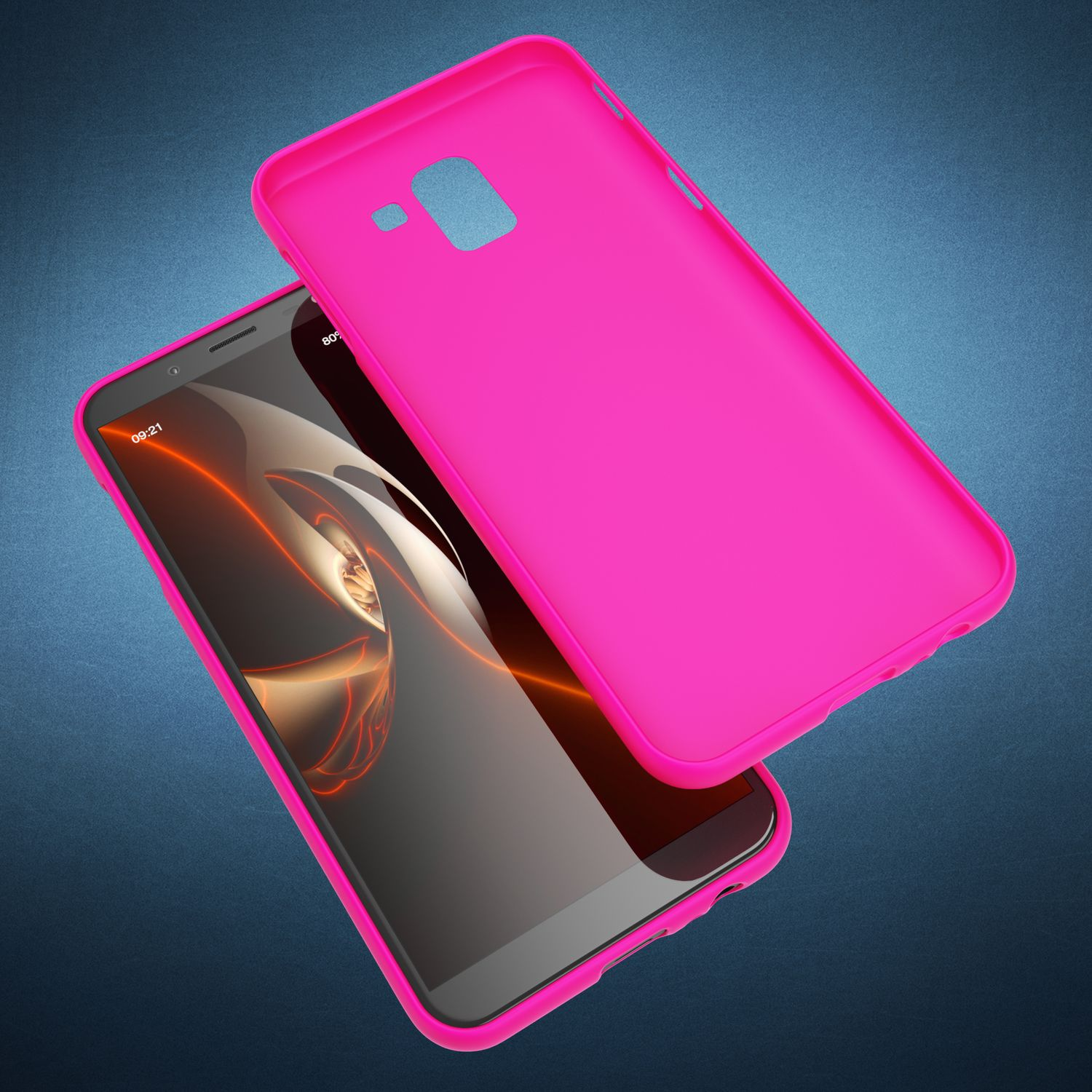 J6, Backcover, Pink NALIA Silikon Samsung, Galaxy Hülle, Neon