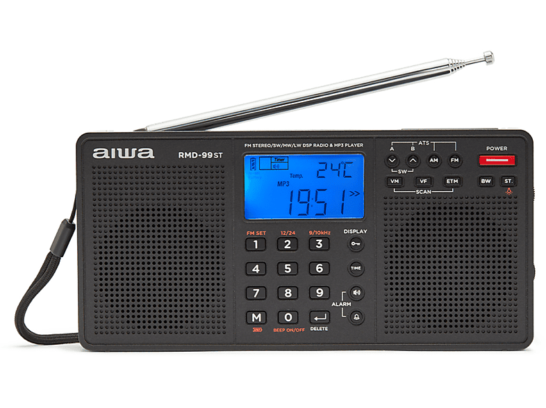 AIWA RMD-99ST 4-Band Multiband Radio Weltempfänger, FM, Schwarz