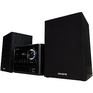 Microcadena - AIWA Aiwa MSBTU-300, Microcadena Hi-Fi con Bluetooth, CD, USB, Radio FM, Negro, Negro