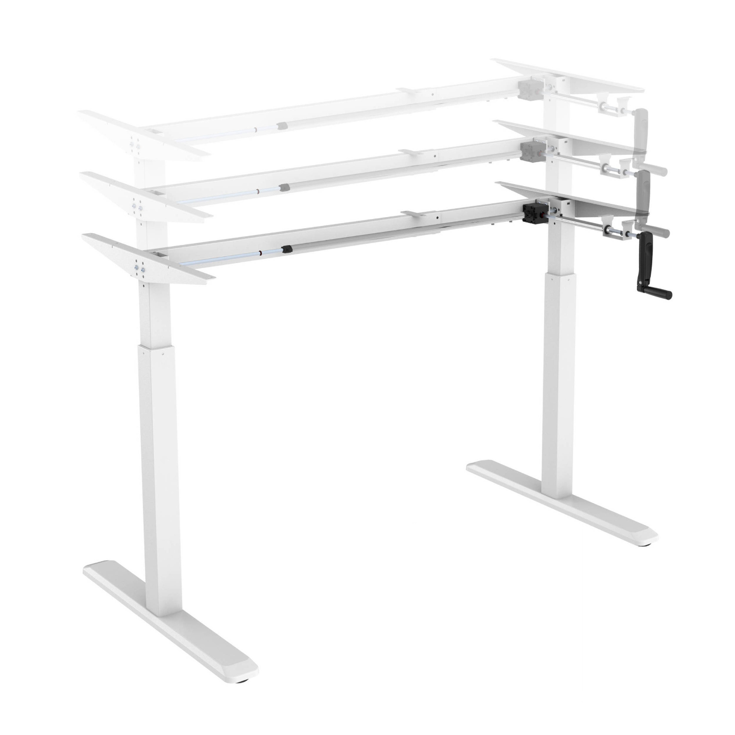 mit HOKO Handkurbel Tischgestell Schreibtisch-Füße Höhenverstellbare