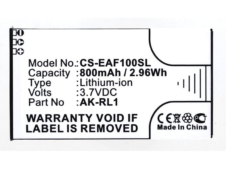 3.7 Volt, VF1C mAh mit Akku kompatibel Handy-/Smartphoneakku, 800 Emporia Li-Ion AGI