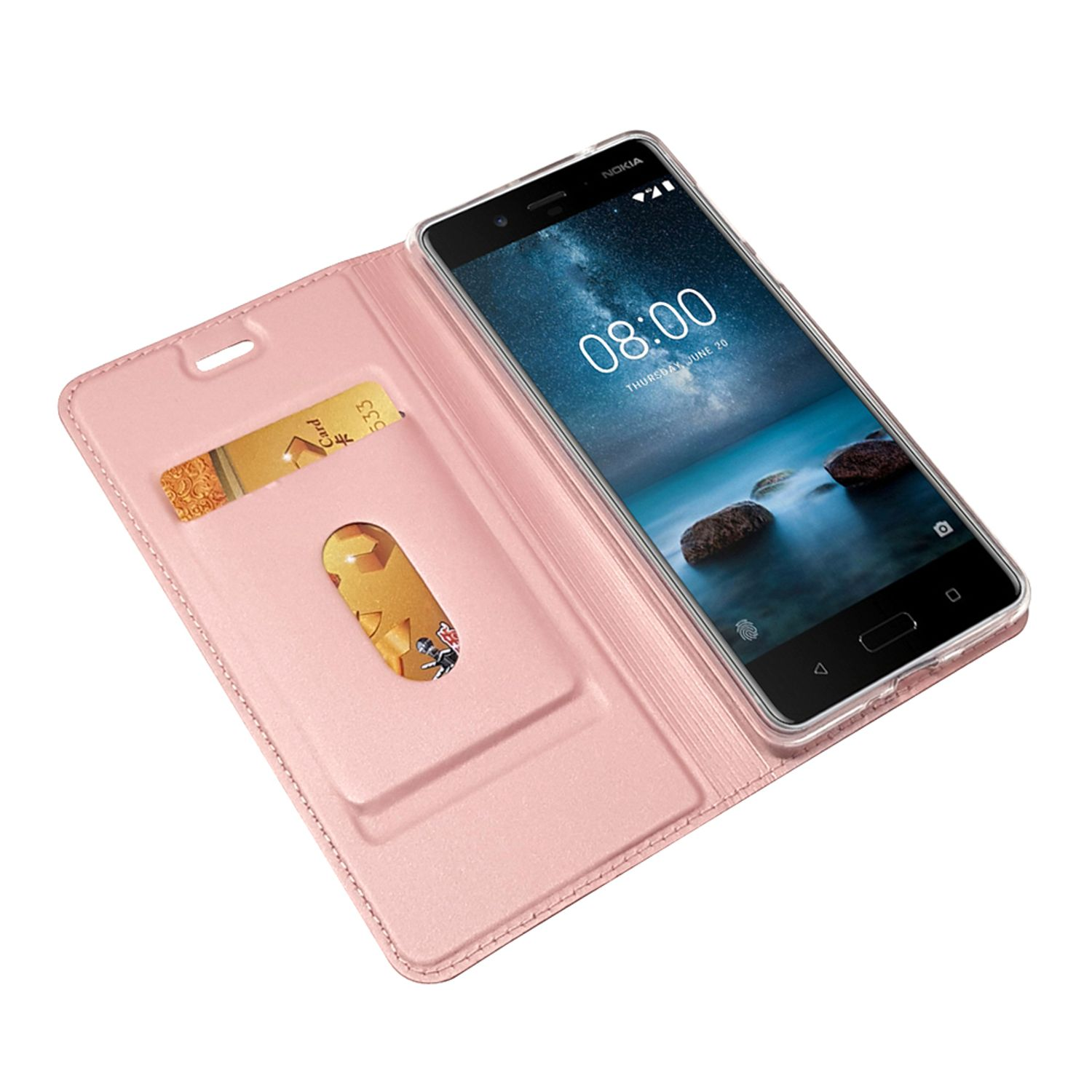 NALIA Flip Case Klapphülle Cover, Nicht Nokia, Flip 5, verfügbar Magnetverschluss, mit