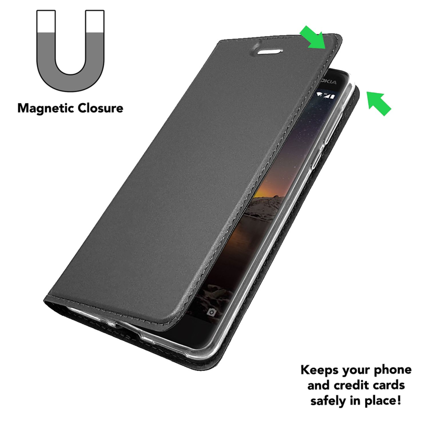 NALIA Flip Case Klapphülle mit 5, Magnetverschluss, verfügbar Cover, Nokia, Flip Nicht