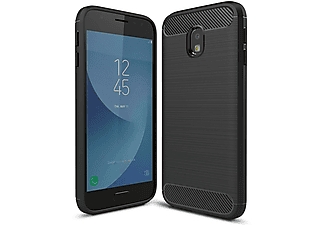 NALIA Carbon Look Silikon Hülle, Backcover, Samsung, Galaxy J7 (2017), Schwarz