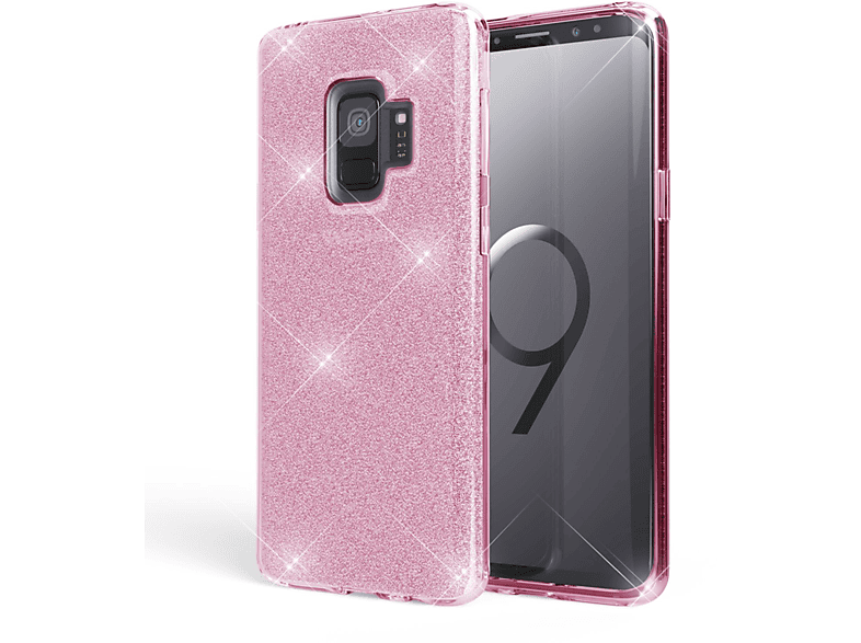 NALIA Glitzer Backcover, S9, Hülle, Galaxy Pink Samsung