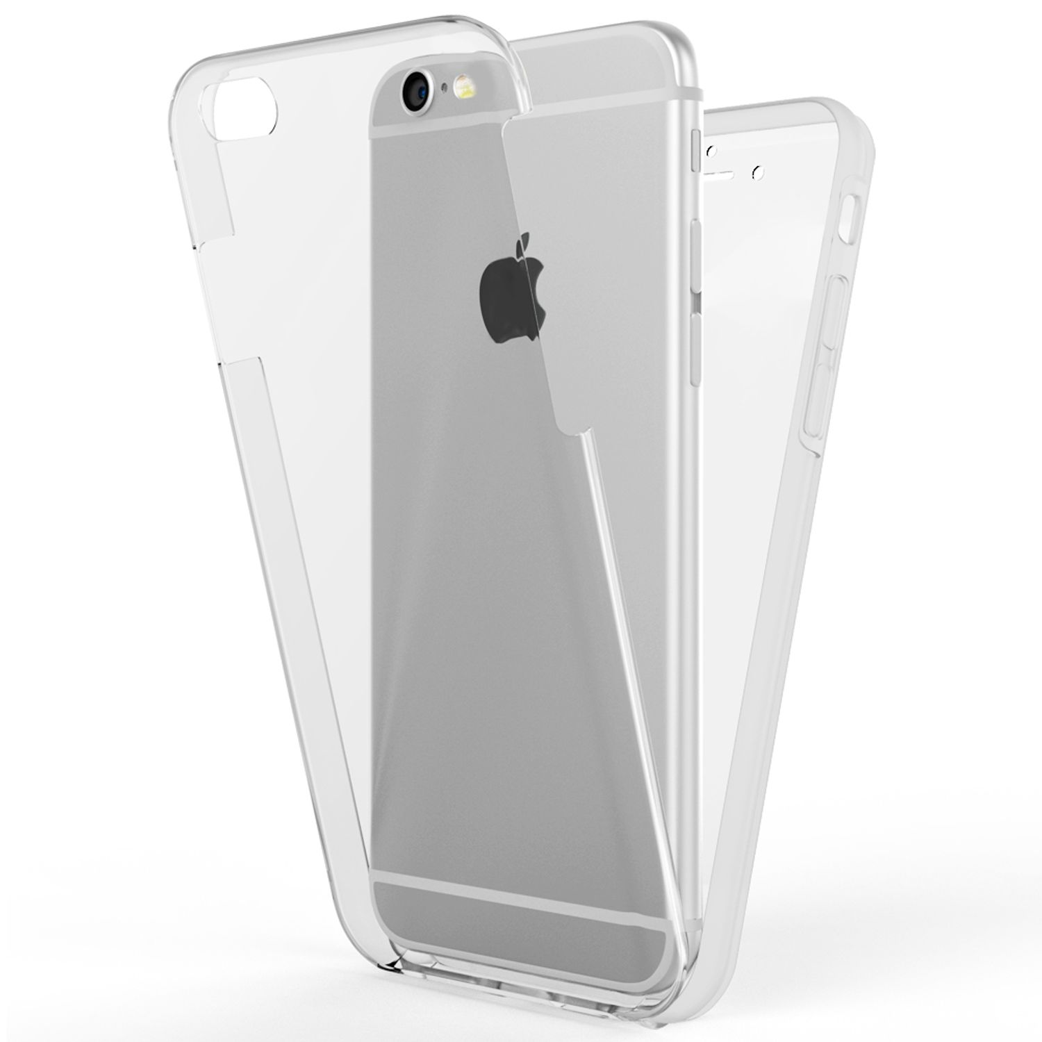 NALIA Apple, iPhone 6s 6 Grad Backcover, Plus Hülle, iPhone Plus, 360 Klare Transparent