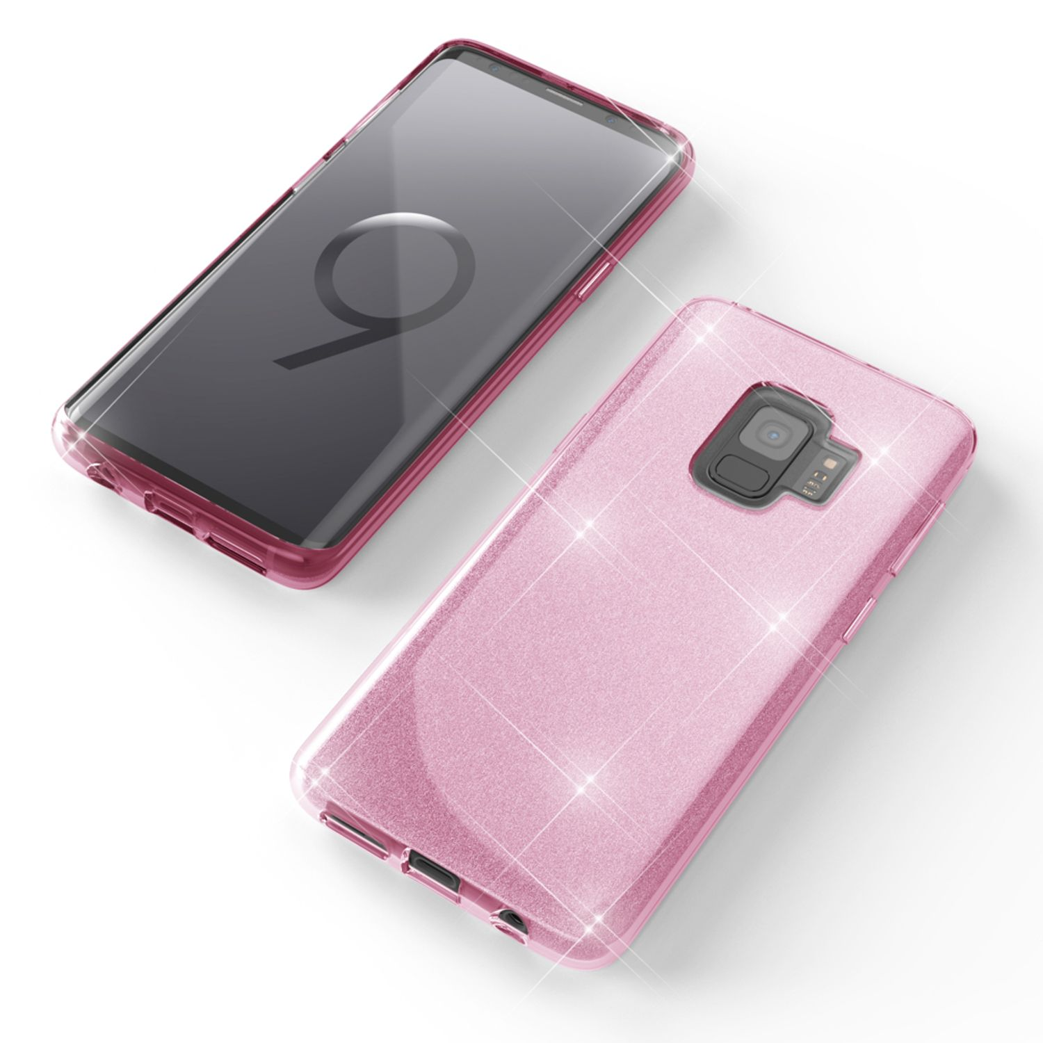 NALIA Glitzer Backcover, S9, Hülle, Galaxy Pink Samsung