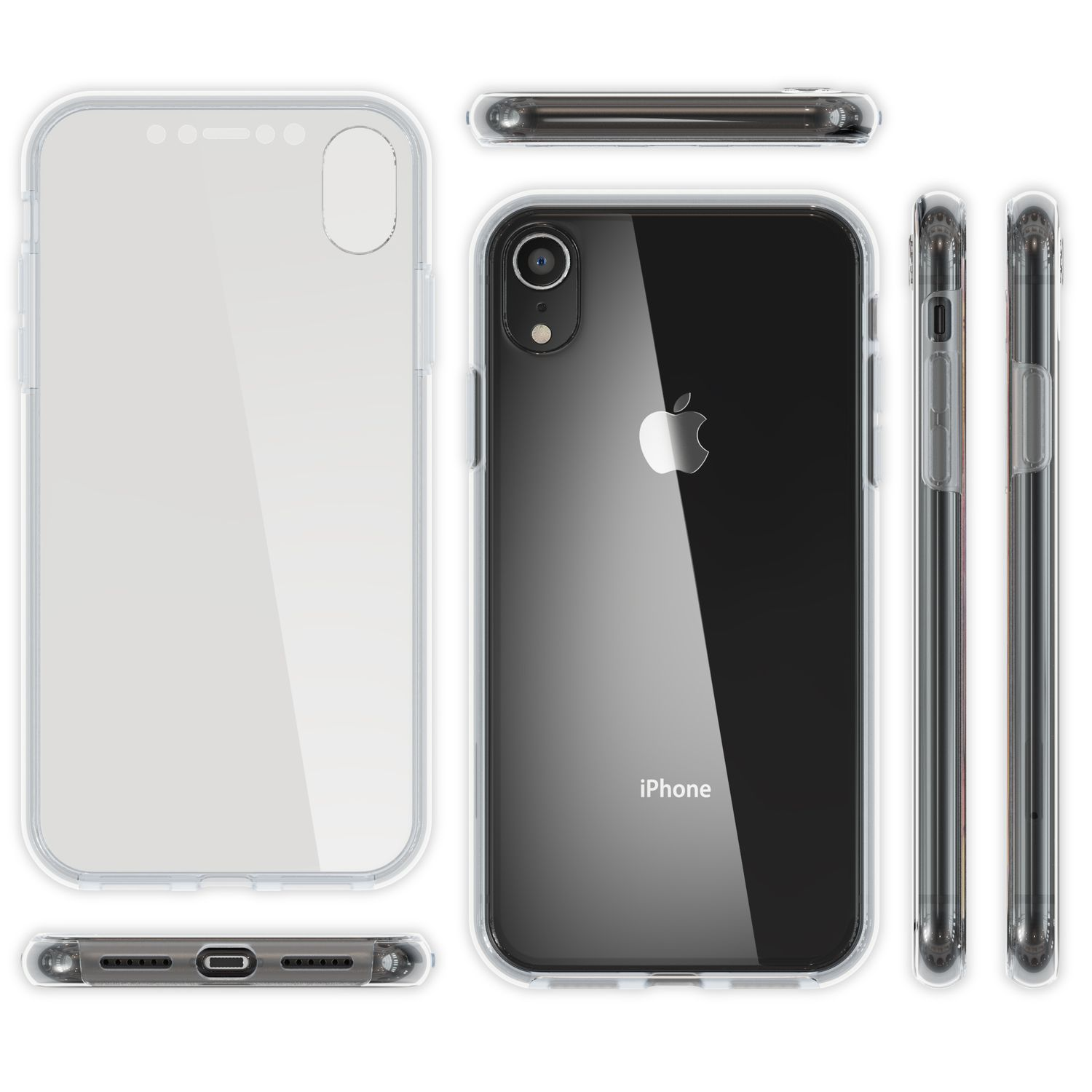 NALIA Klare 360 Grad Backcover, Hülle, Transparent Apple, XR, iPhone
