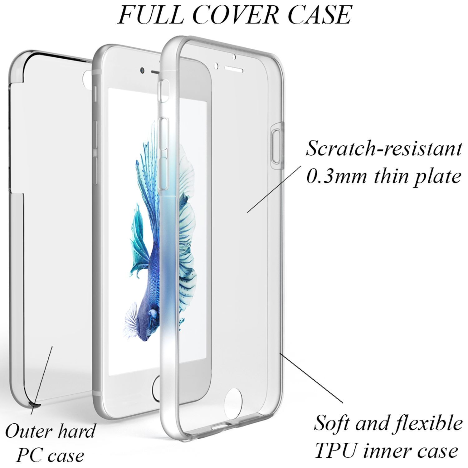 NALIA Klare Grad Backcover, Apple, 6s, iPhone iPhone Transparent Hülle, 6 360