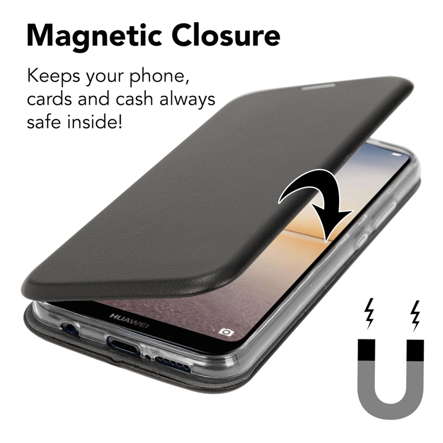 NALIA Flip Case Klapphülle Cover, Flip P20 Nicht Huawei, Pro, Magnetverschluss, verfügbar mit