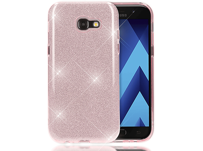 A5 Galaxy NALIA Pink Samsung, Backcover, Hülle, Glitzer (2017),