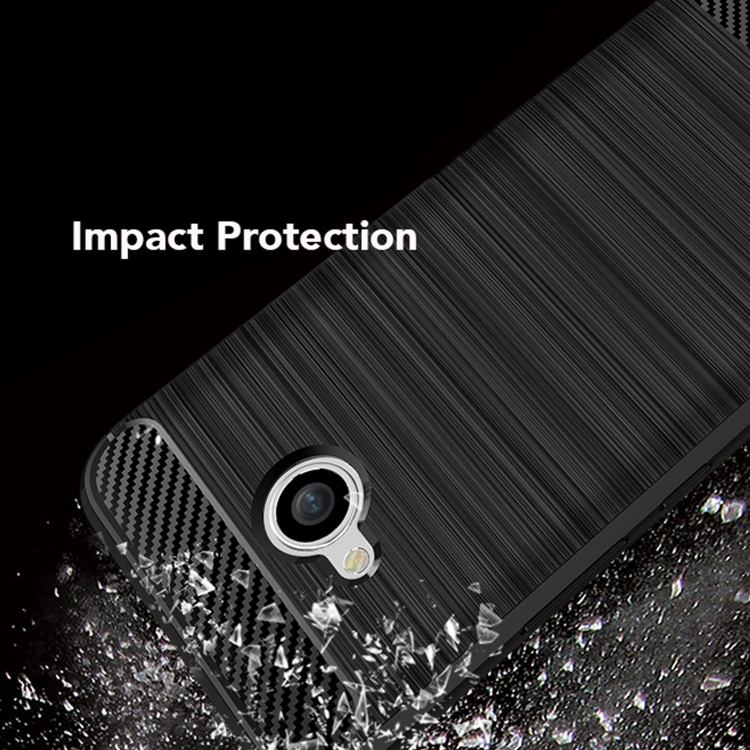 NALIA Carbon-Look Silikon U11 HTC, Backcover, Hülle, Life, Schwarz