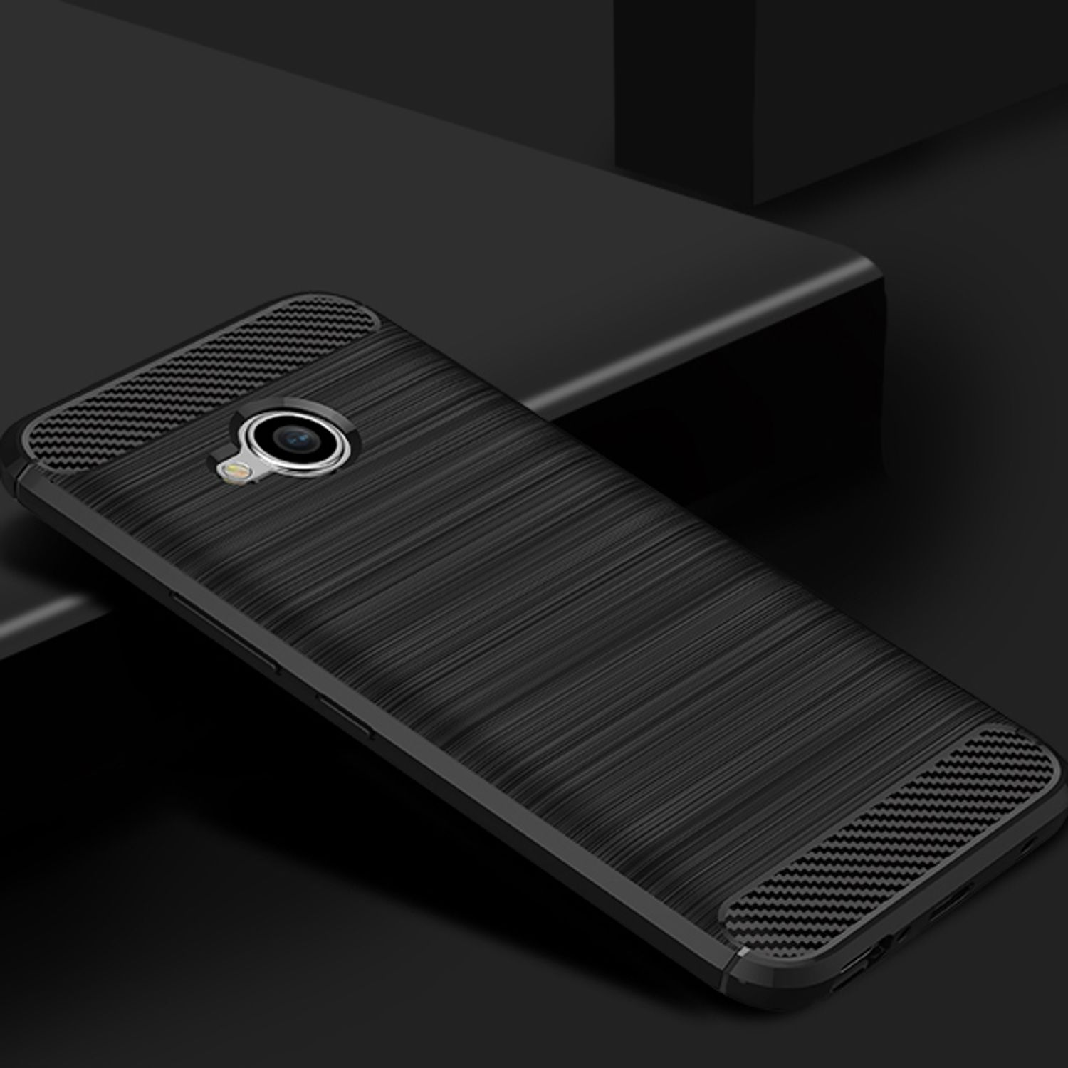 NALIA Carbon-Look Silikon U11 Backcover, Schwarz Life, Hülle, HTC