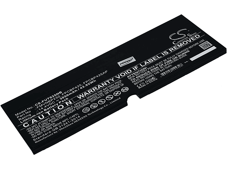 POWERY Akku für Fujitsu Typ Li-Ion 3150mAh FPCBP425 Akku, Volt, 14.4