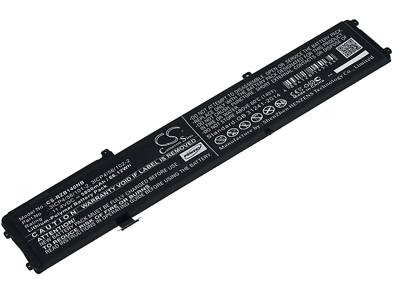 POWERY Akku für Razer Blade 2017 UHD Li-Polymer Akku, 11.4 Volt, 5800mAh