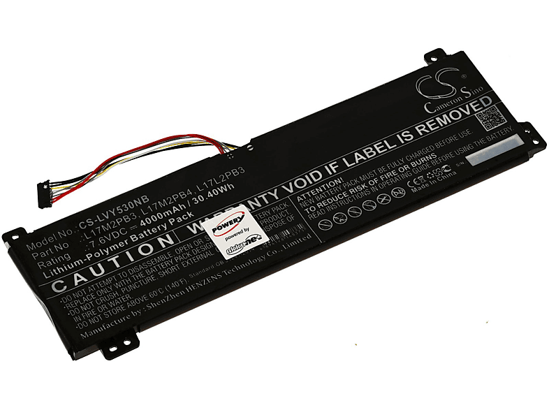 POWERY Akku für Lenovo Typ L17C2PB4 Li-Polymer Akku, 7.6 Volt, 4000mAh