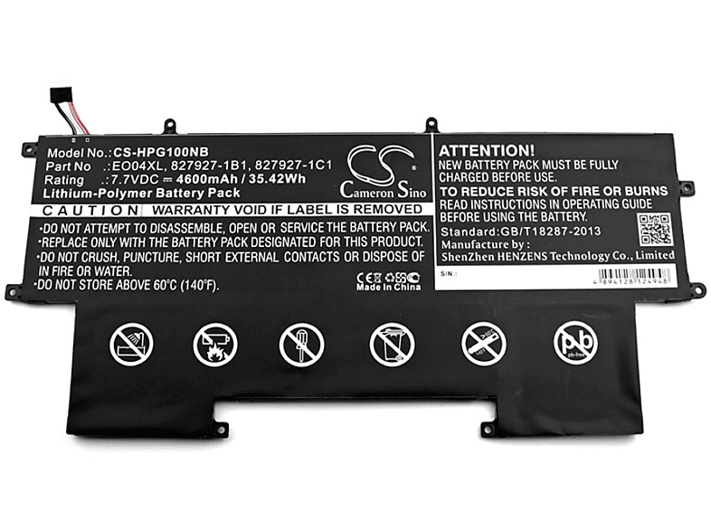 HP 827927-1B1 Akku, 7.7 Li-Polymer POWERY Akku 4600mAh Volt, Typ für