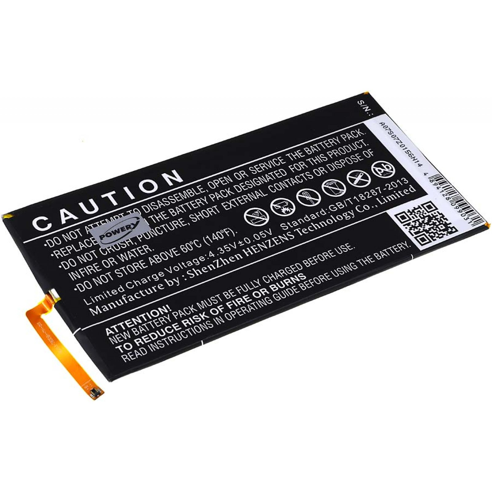 POWERY Akku für Huawei S8-701u Li-Polymer 4650mAh Akku, 3.8 Volt