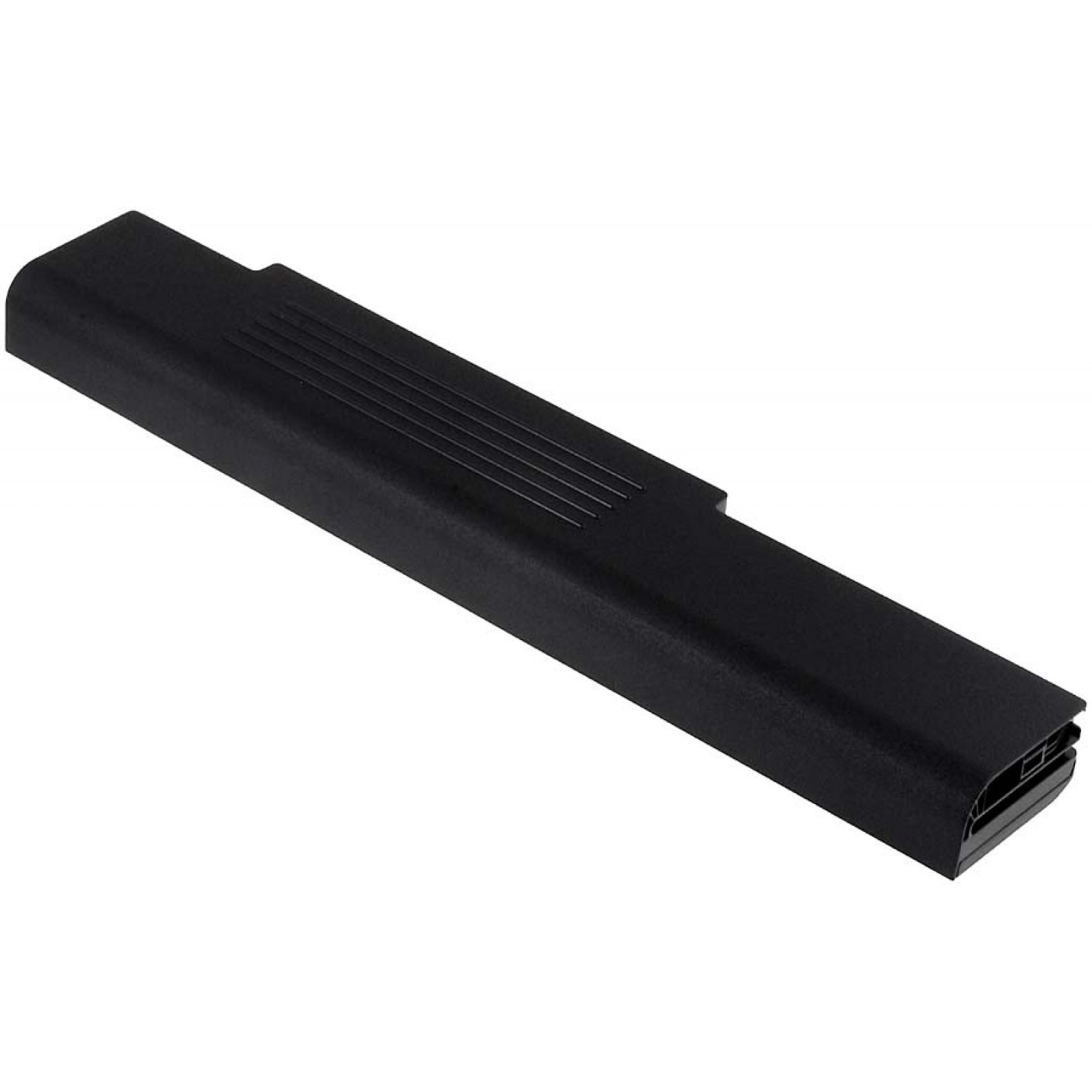 Dispositivo negro y rectangular. Tiene unas líneas horizontales, posiblemente para diseño o ventilación.